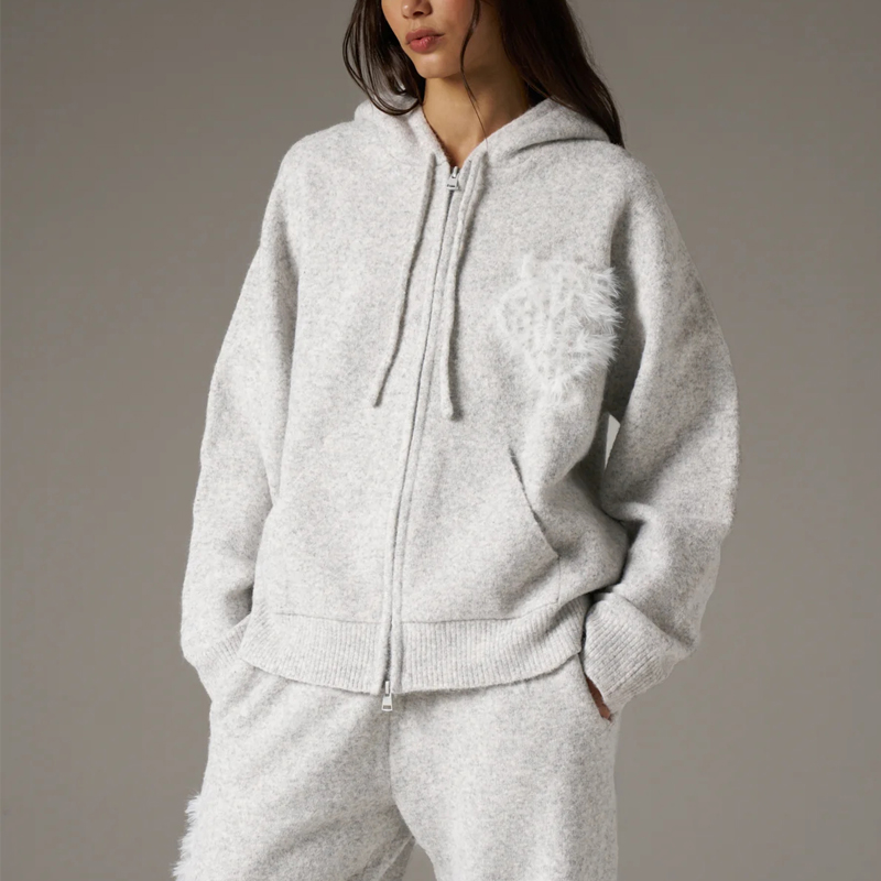 Fluffy Knitted Tracksuit Set