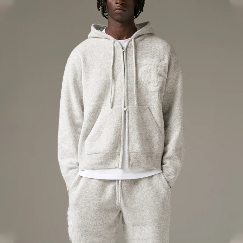 Fluffy Knitted Tracksuit Set