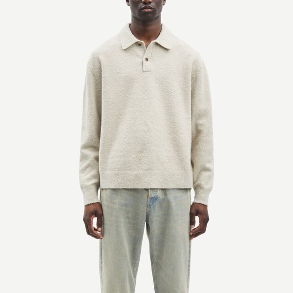 Пользовательские Boucle Knit Polo Sweater фабрика