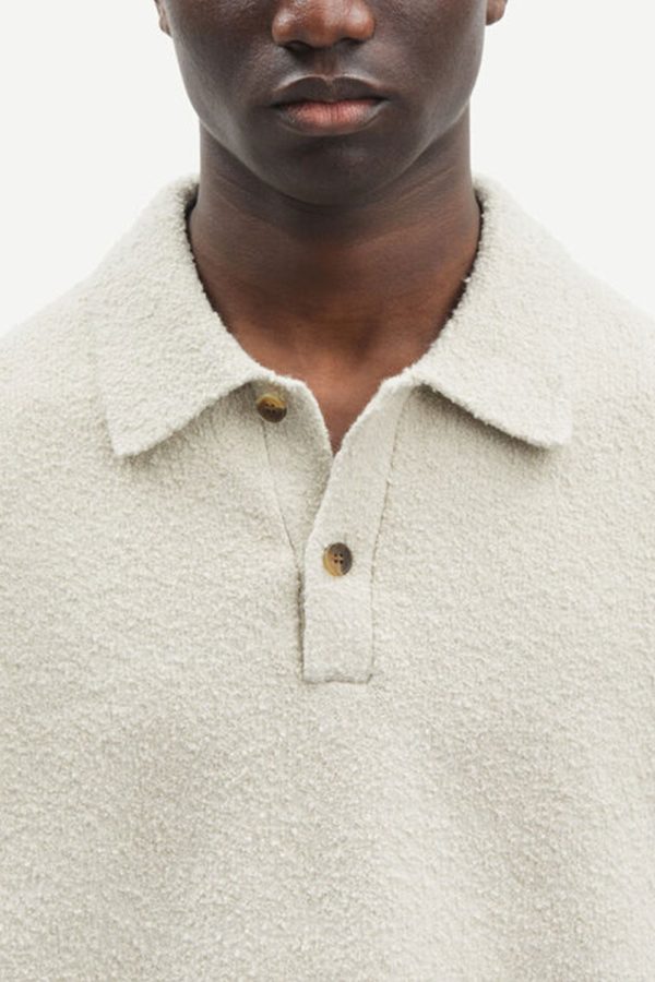 Custom Boucle Knit Polo Sweater Factory — изображение 4