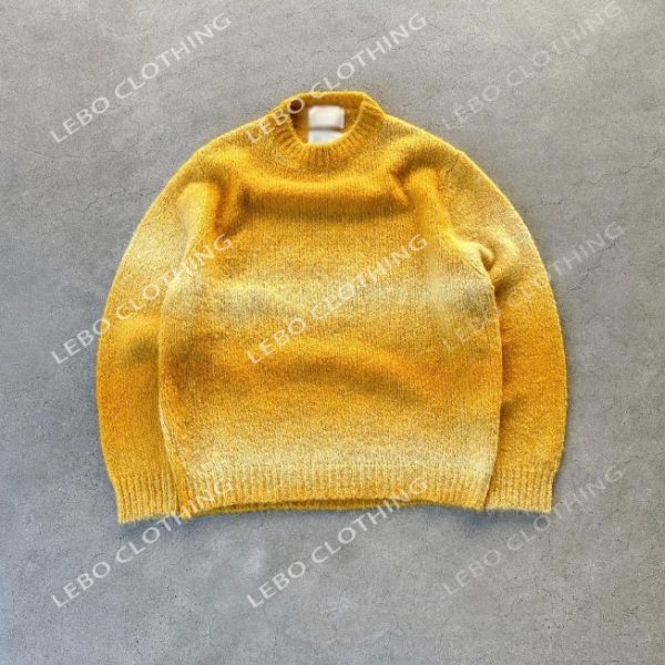 Space Dyed Gradient Furry Mohair Knit Sweater - Image 4