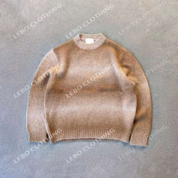 Space Dyed Gradient Furry Mohair Knit Sweater - Image 6