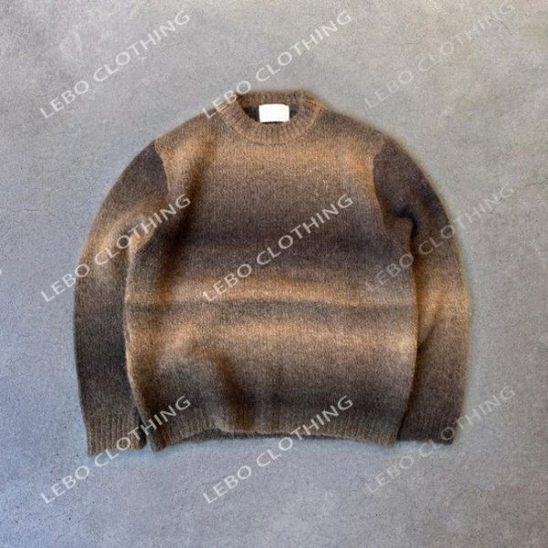 Space Dyed Gradient Furry Mohair Knit Sweater - Image 8