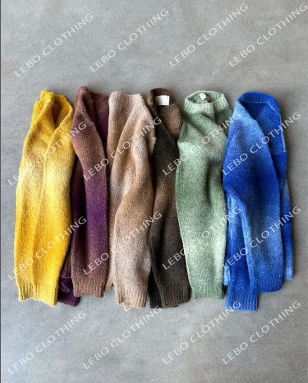 Space Dyed Gradient Furry Mohair Knit Sweater - Image 10