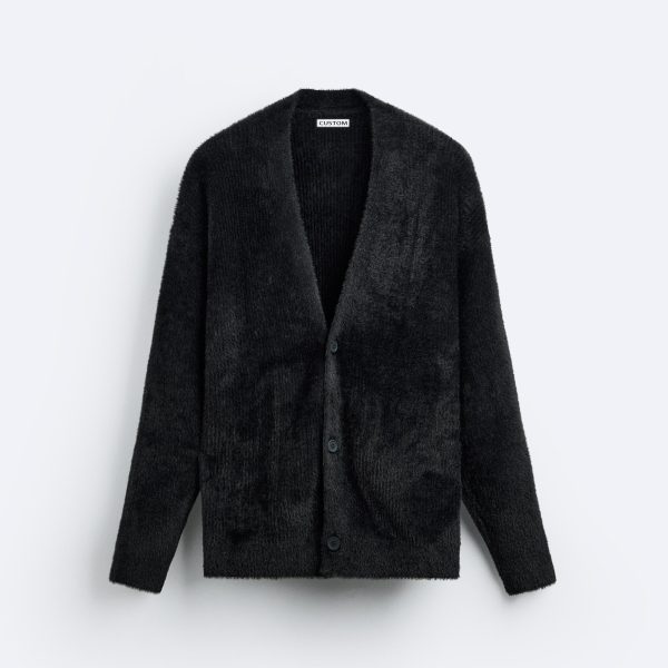 Fluffy Knit Faux Fur Textured Cardigan