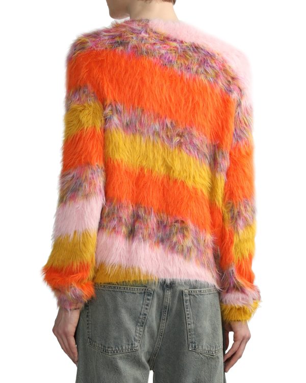 Mohair Fluffy Colorful Fuzzy Striped Faux Fur Sweater — изображение 6