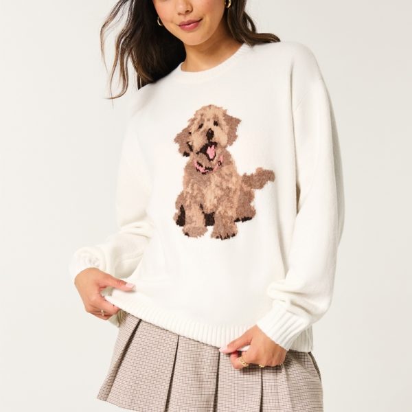 Dog Intarsia Women Sweater