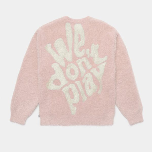 Letter Jacquard Fuzzy Fur Sweater