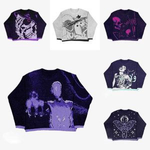Мужской жаккардовый свитер Y2k Clothing