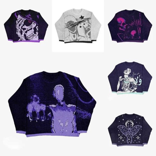 Мужской жаккардовый свитер Y2k Clothing
