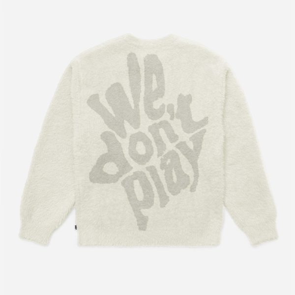 Letter Jacquard Fuzzy Fur Sweater