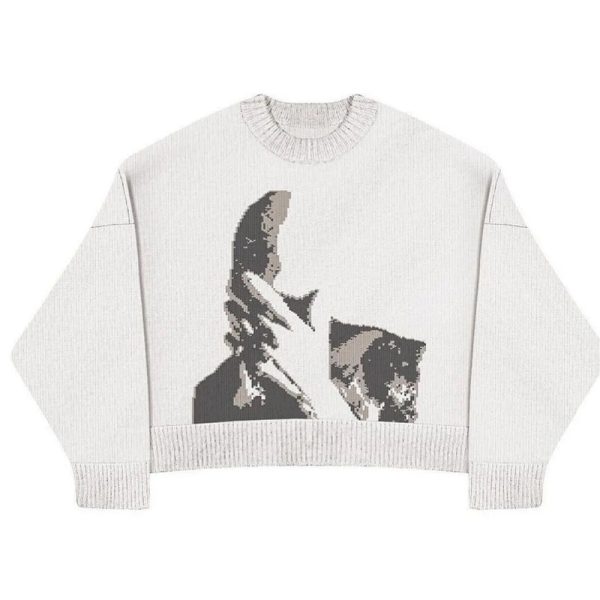 Men Jacquard Cotton Sweater