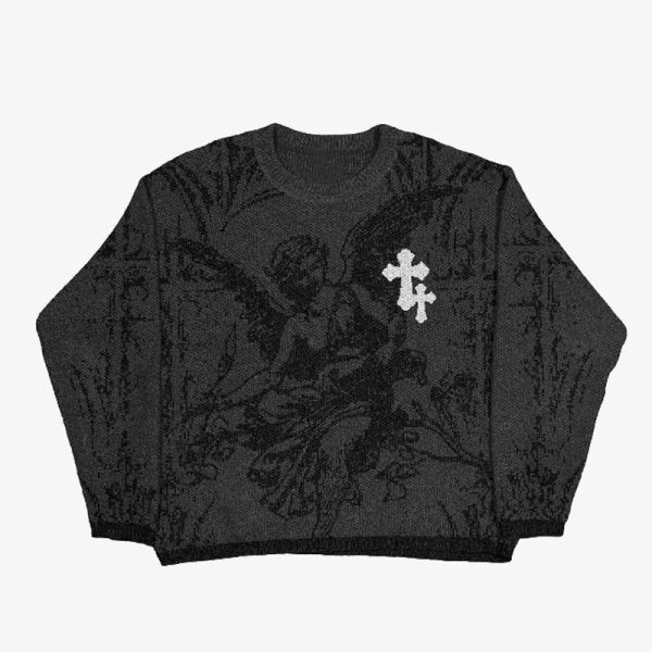 Y2k Knitted Streetwear Men Sweater — изображение 4
