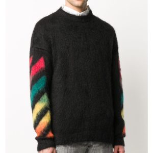 Arrow Printed Mohair Sweater Men