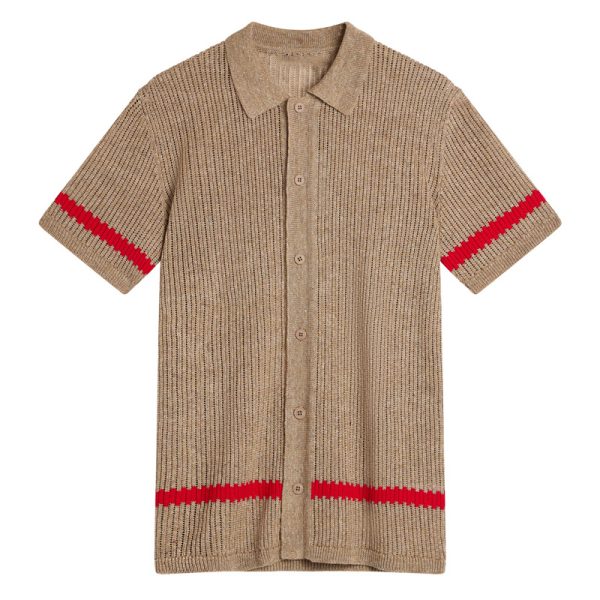 Merino Wool Cardigan Knit Shirt Men