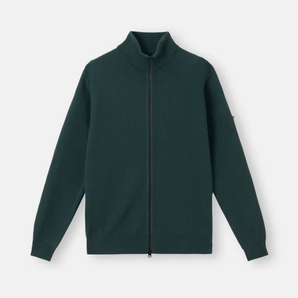 Ribbed Knit Zip Up Cardigan - Image 2
