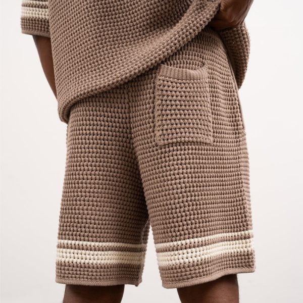 Striped Crochet Knitted Shorts — изображение 5