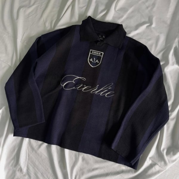 Football Knitwear Polo Sweater