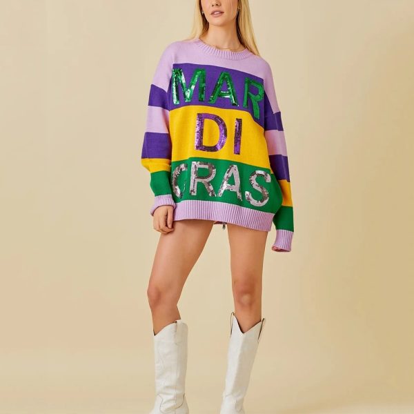 Sequin Mardi Gras Sweater