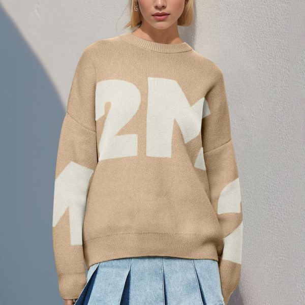 Jacquard Y2K Sweater Women