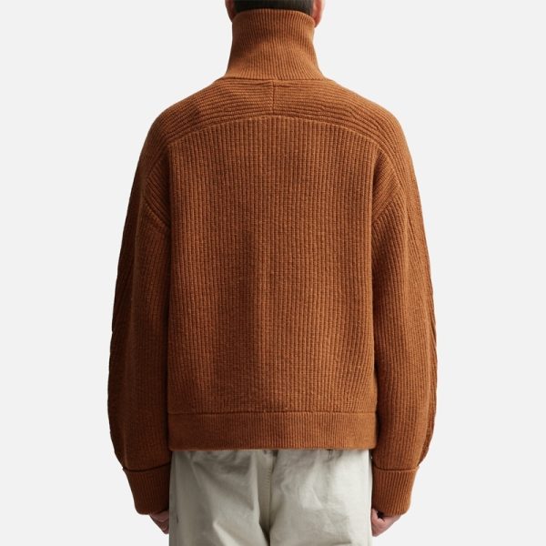 Zip Up Cardigan Sweater Men — изображение 2