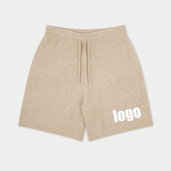 Fluffy Knit Emblem Shorts