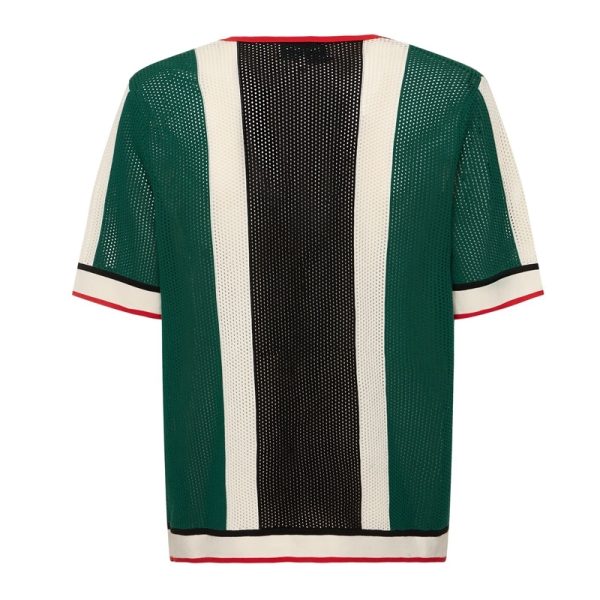 Striped Crochet Shirt Men - Image 4