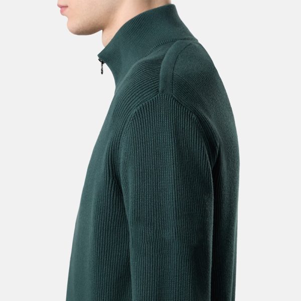 Ribbed Knit Zip Up Cardigan - Image 4