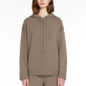 Cashmere Wool Women Knitted Hoodie