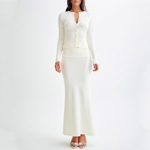 Elegant Skirt Sweater Set