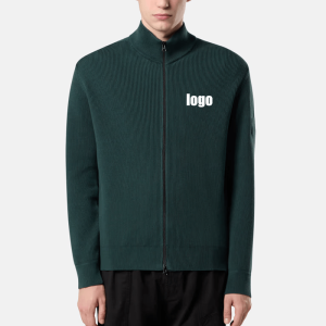 Ribbed Knit Zip Up Cardigam
