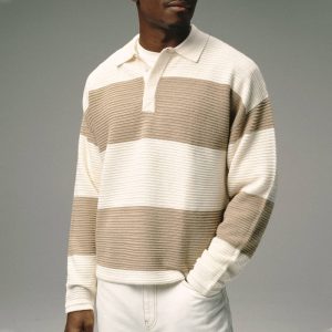 Knitted Striped Rugby Shirt