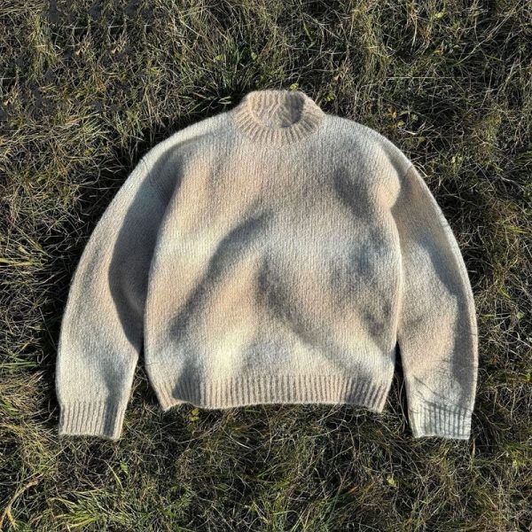 Gradient Alpaca Faded Striped Sweater Men