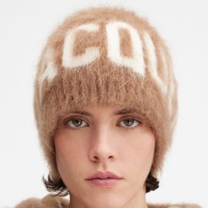 Letter Jacquard Mohair Beanie