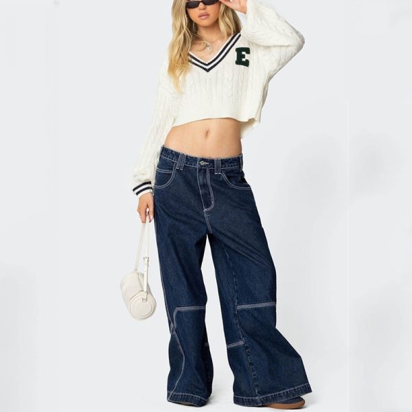 Cropped Cable Knit Sweater Women - Image 4