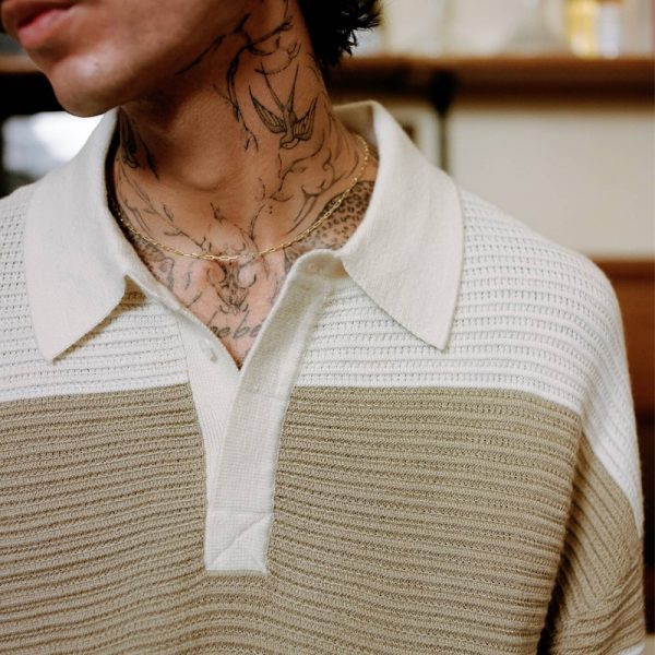Knitted Striped Rugby Shirt