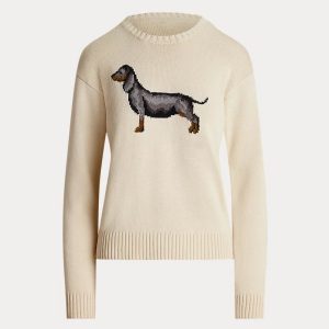 Intarsia Knit Dachshund Sweater