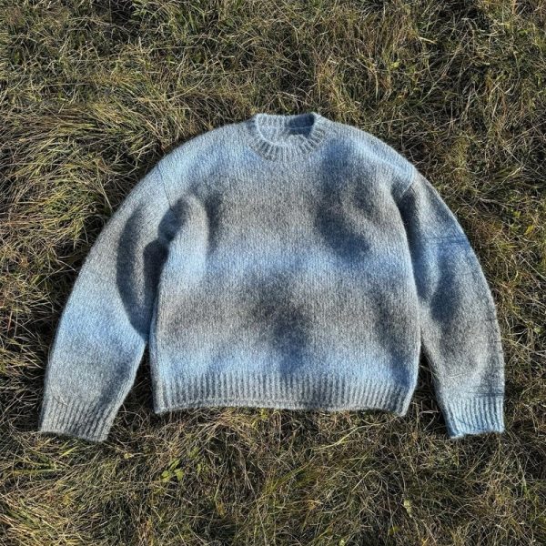 Gradient Alpaca Faded Striped Sweater Men