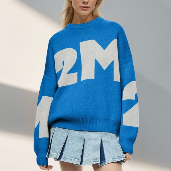 Jacquard Y2K Sweater Women