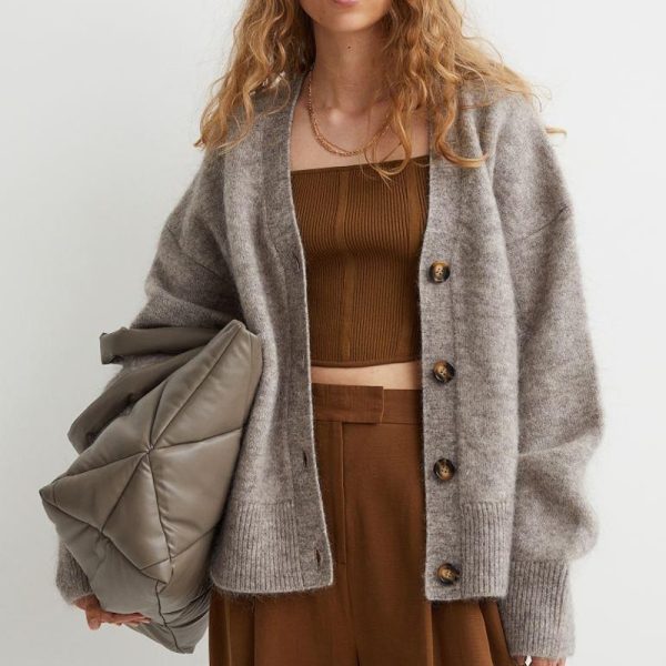 Mohair Cardigan Women Coat