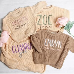 Chunky Embroidered Baby Sweater