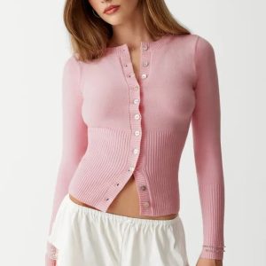 Knitted Crop Cardigan Sweater
