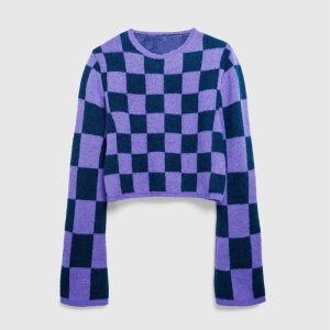 Check Mohair Sweater Women