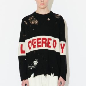 Lambswool Distressed Sweater Men
