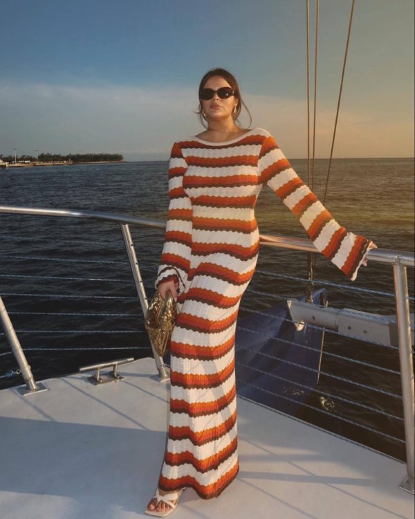 Striped Wave Knit Dress — изображение 4