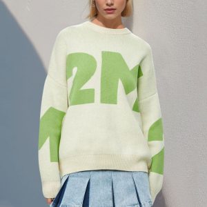 Jacquard Y2K Sweater Women