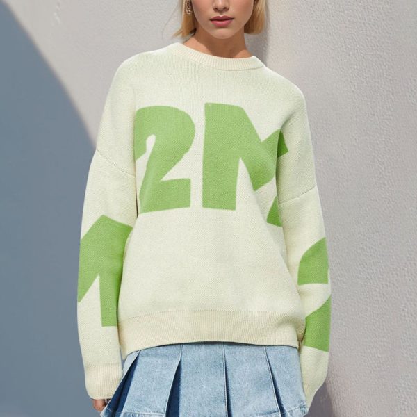 Jacquard Y2K Sweater Women