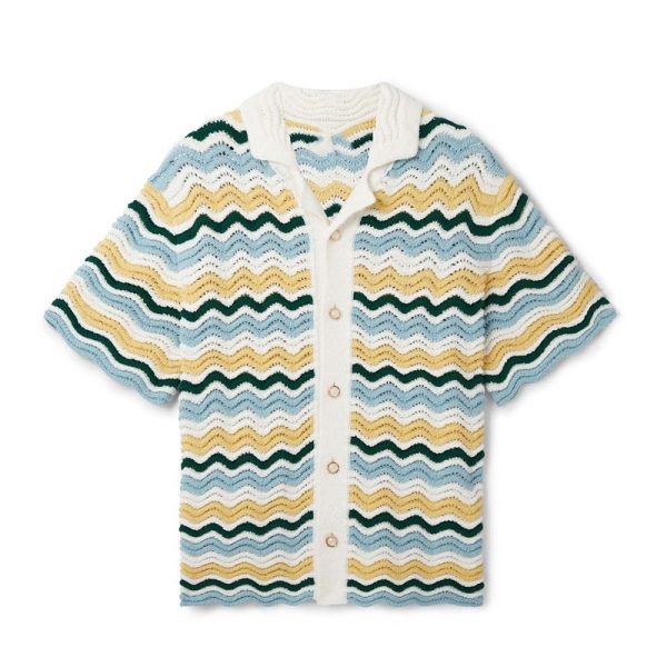Wavy Gradient Crochet Shirt