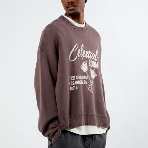 Boxy Fit Jacquard Knitted Pullover