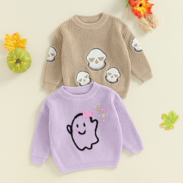 Ghost Skull Toddler Sweater
